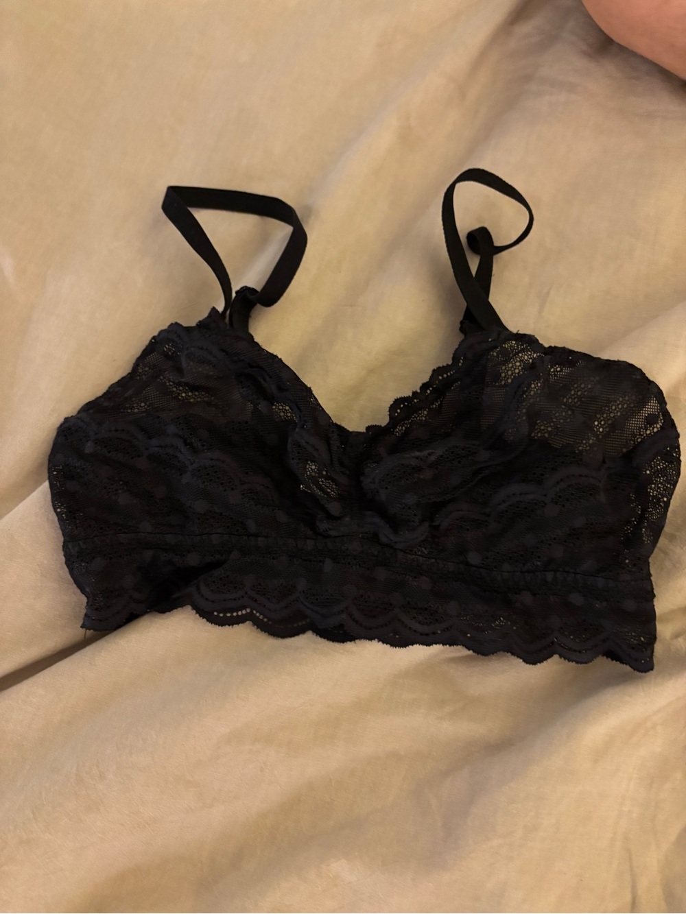 cosabella black polkadot bralette size small